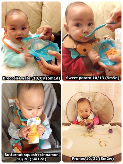 Some foods in the 5 months